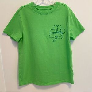 Cat & Jack Boys 'So Lucky' Short Sleeve T-Shirt Green Size M (8)